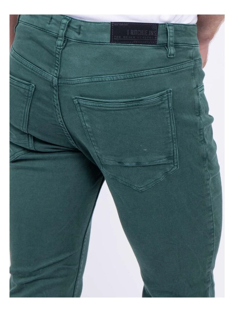 Pantalon 5 poches VAAS   Vert foncé