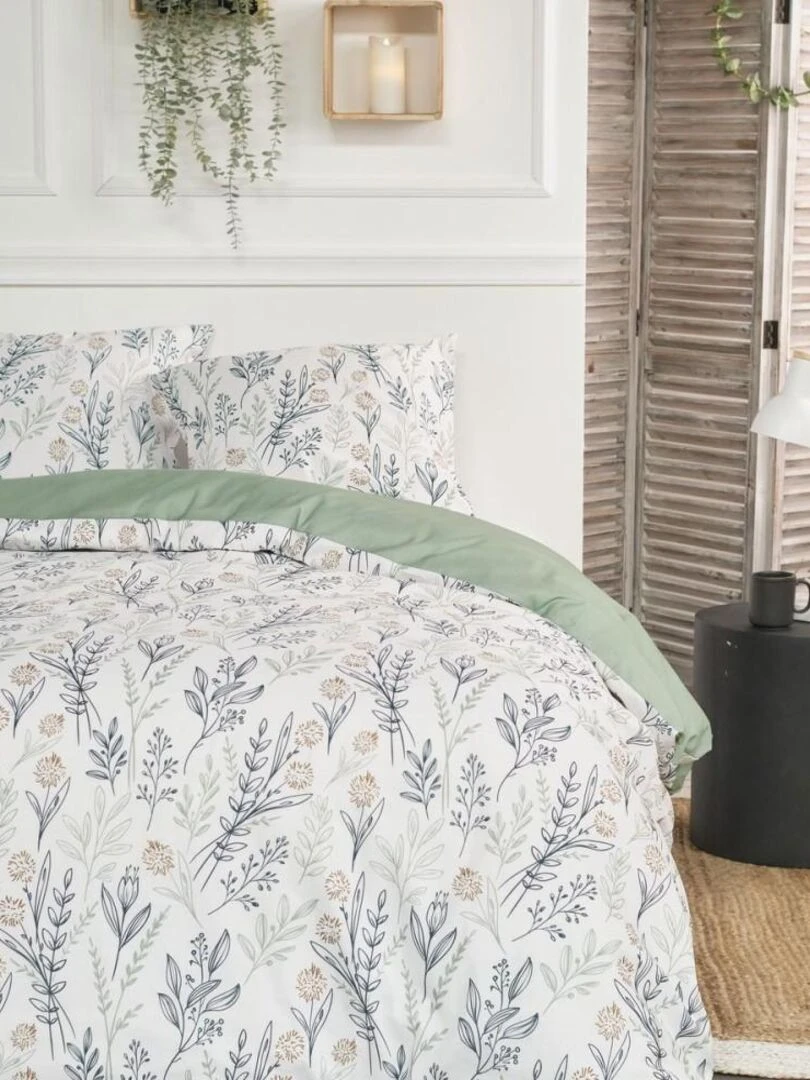Housse de couette flanelle Today 2.4 + taie(s) 100% coton Blanc