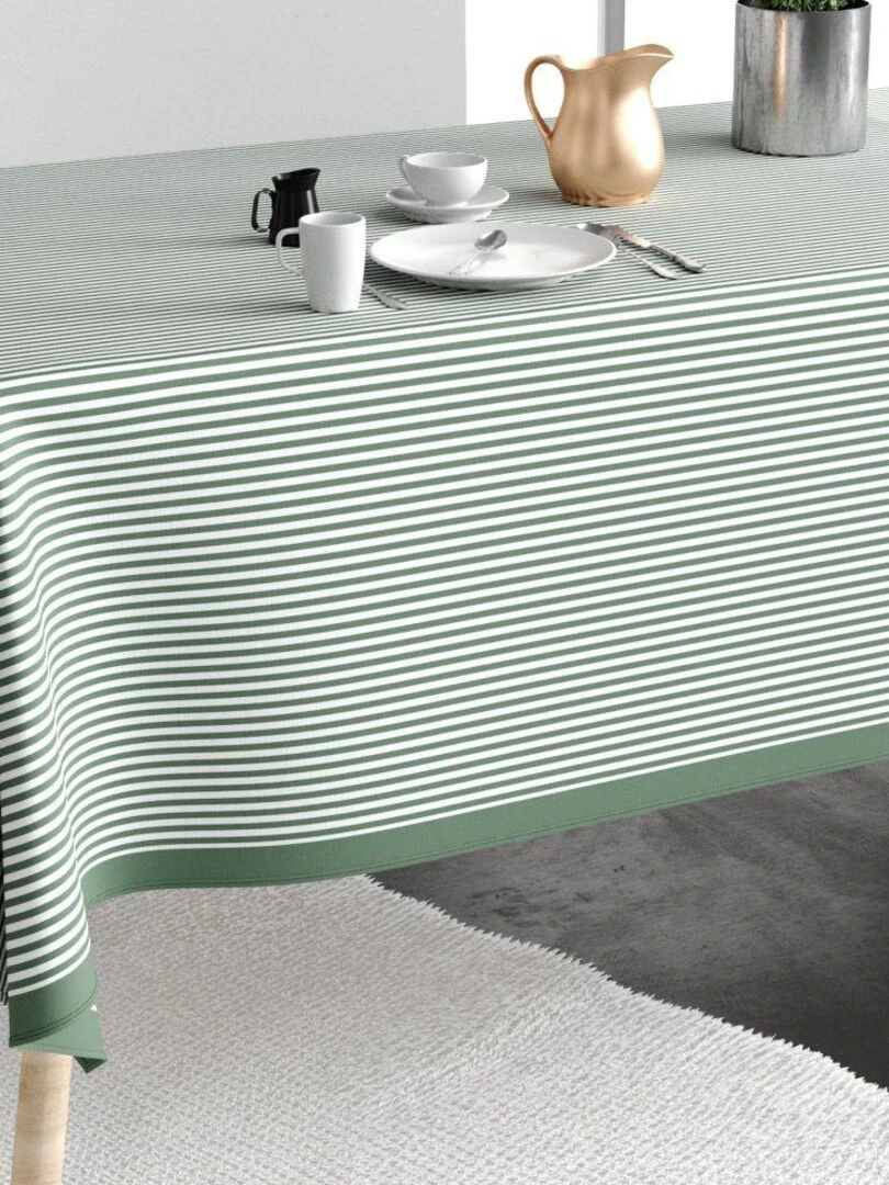 Nappe rectangulaire anti tache en Coton   Milleraie   Vert