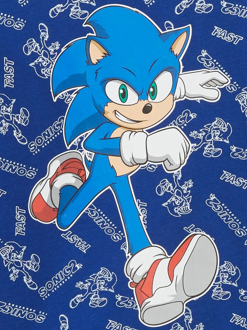 T shirt 'Sonic' manches courtes   bleu