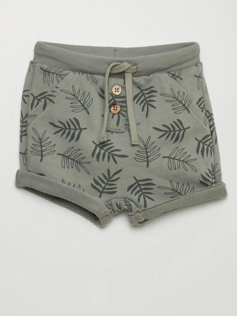 Short en molleton avec imprimé Kaki