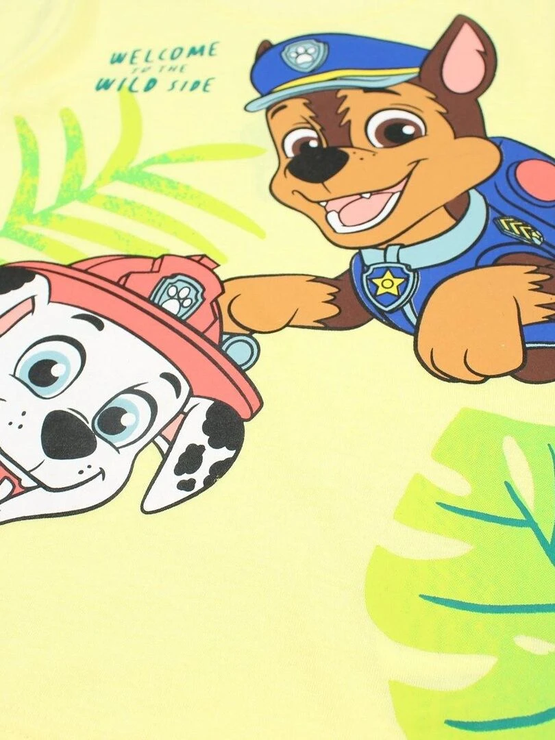 Paw Patrol   Ensemble ​​T shirt short garçon Imprimé La Pat' Patrouille   Jaune