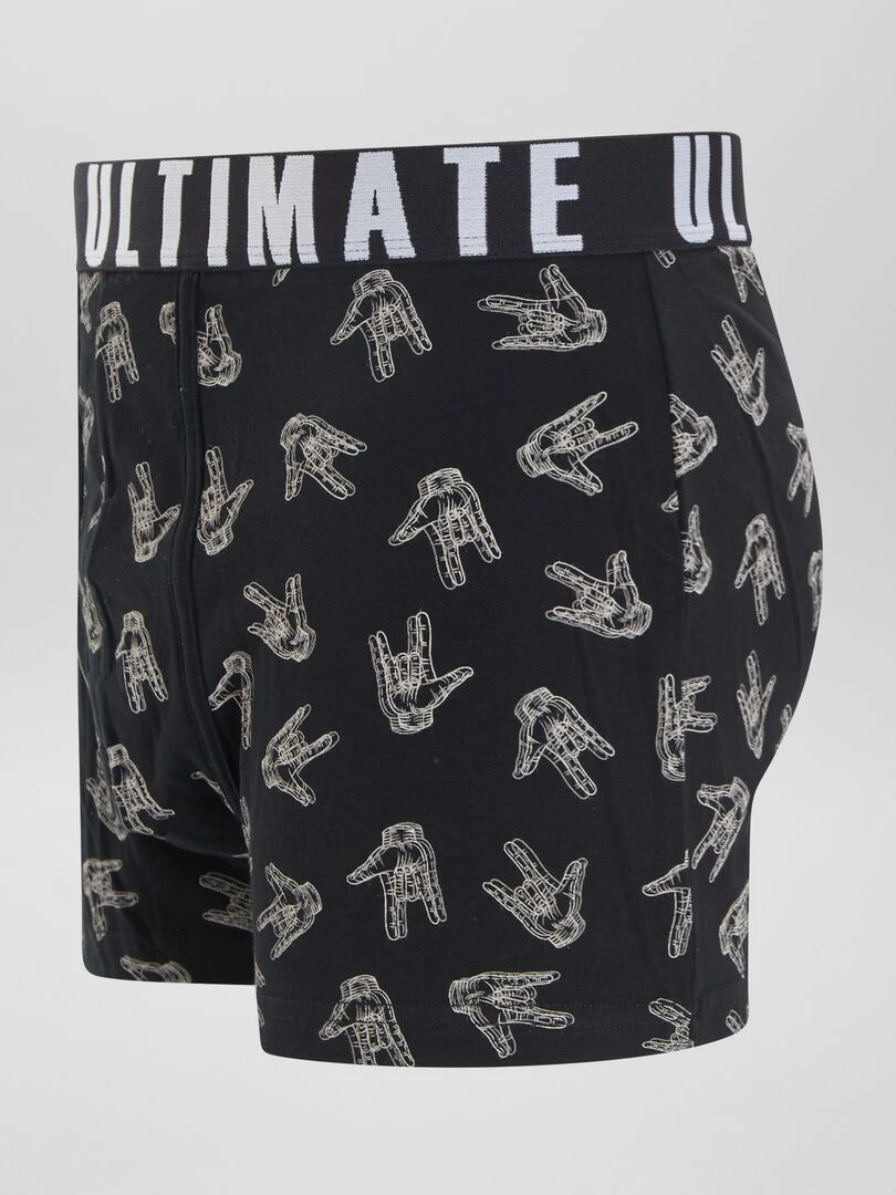 Lot de 3 boxers fantaisie   Blanc/noir