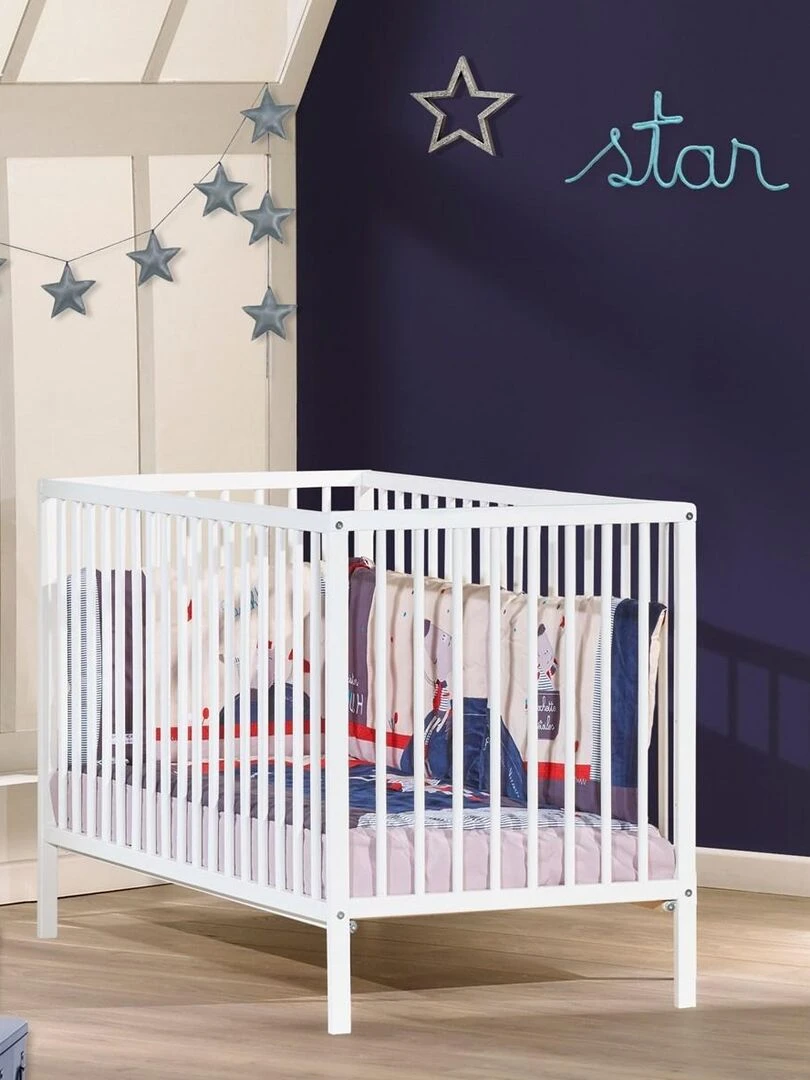 Lit bébé FIRST   BABYPRICE   Blanc