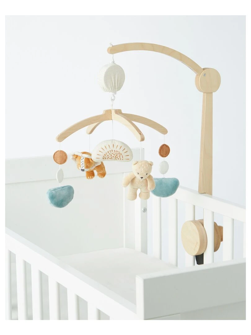 Mobile musical Babou & Kendi en bois Beige