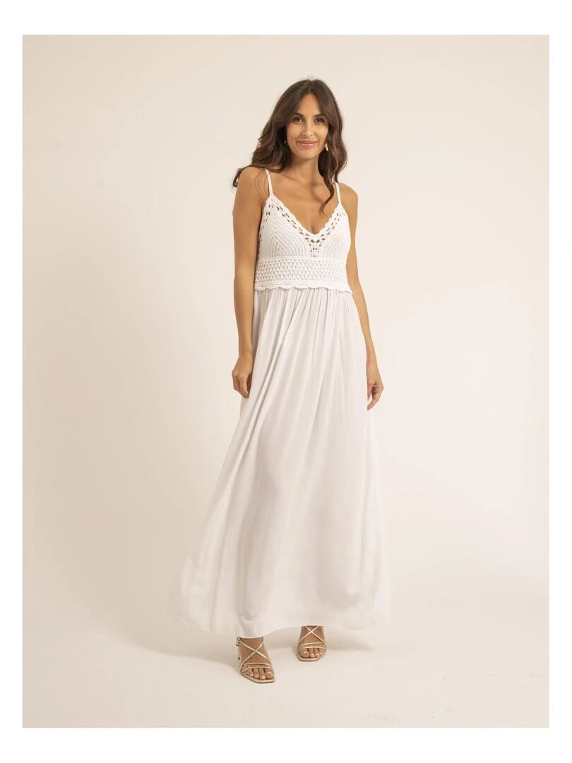 Robe longue crochet IGRALA Blanc