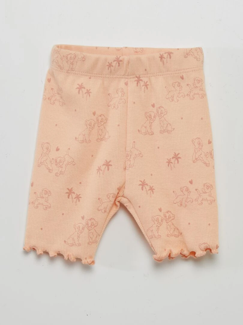 Ensemble 'Disney' body côtelé + Legging court   Blanc