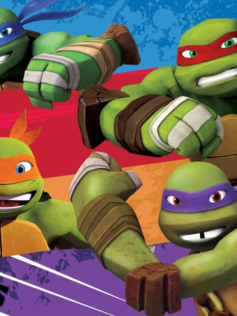 Tapis enfant NINJA TURTLES Bleu 95x133 Fait en Europe Bleu