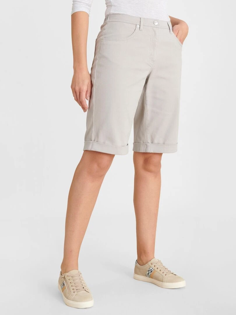 Bermuda coton extensible Damart Gris