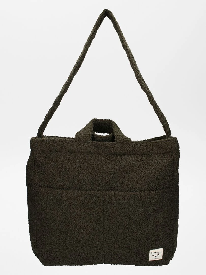 Sac à langer en sherpa + tapis à langer nomade Kaki
