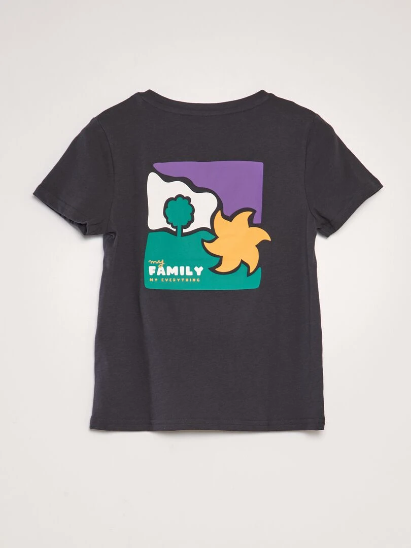 T shirt imprimé en coton   Gris
