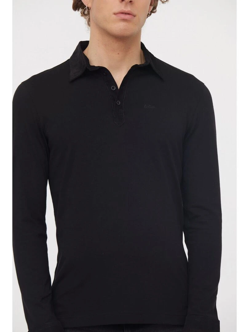 Lee Cooper   Polo manches longues coton regular BACEM   Noir
