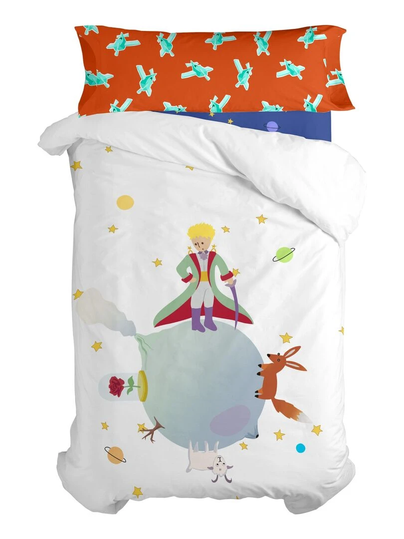 Parure housse de couette 2 pièces Le petit prince "Happyfriday"   Blanc