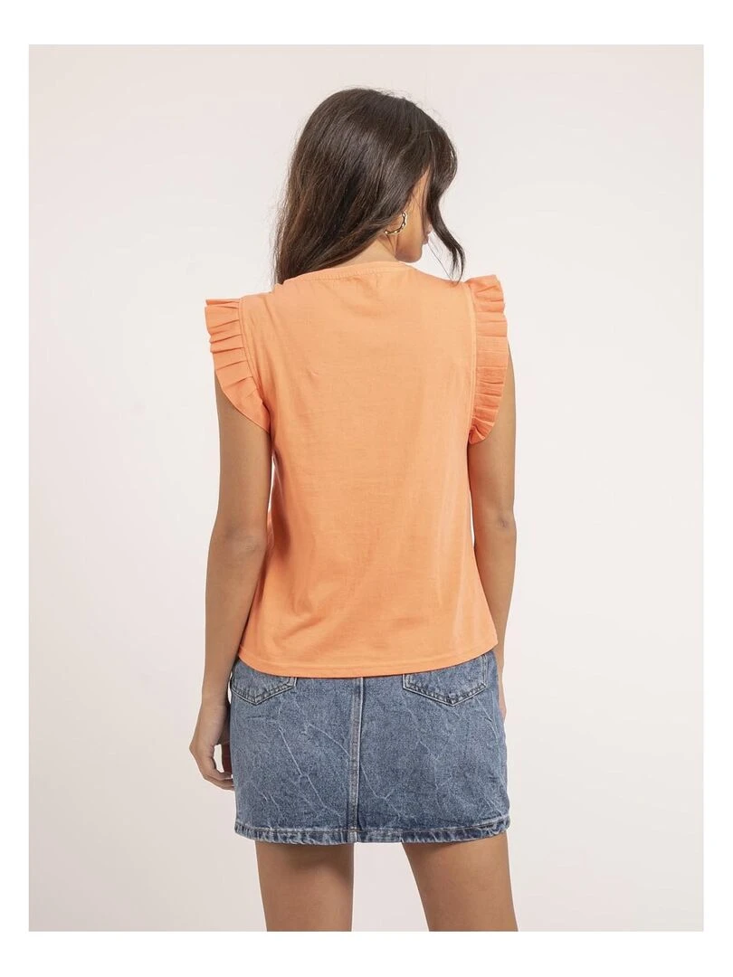 T shirt sans manches FALONNE Orange corail
