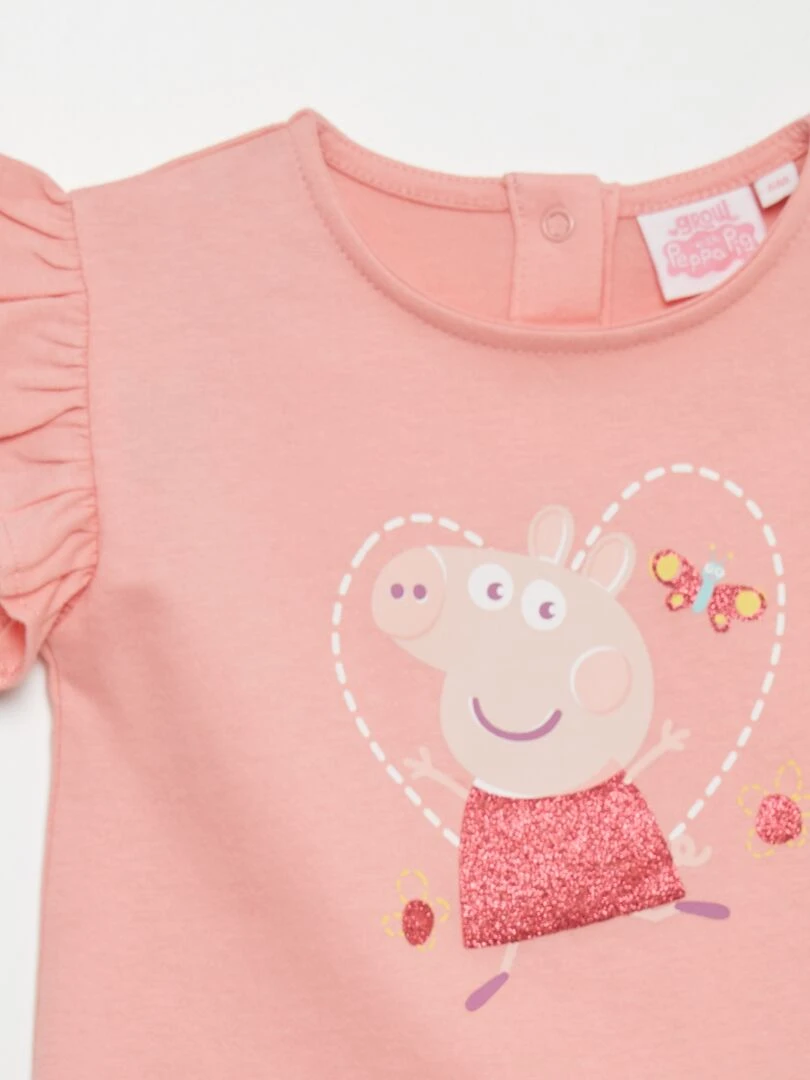 Ensemble tee shirt + legging 'Peppa Pig' Rose