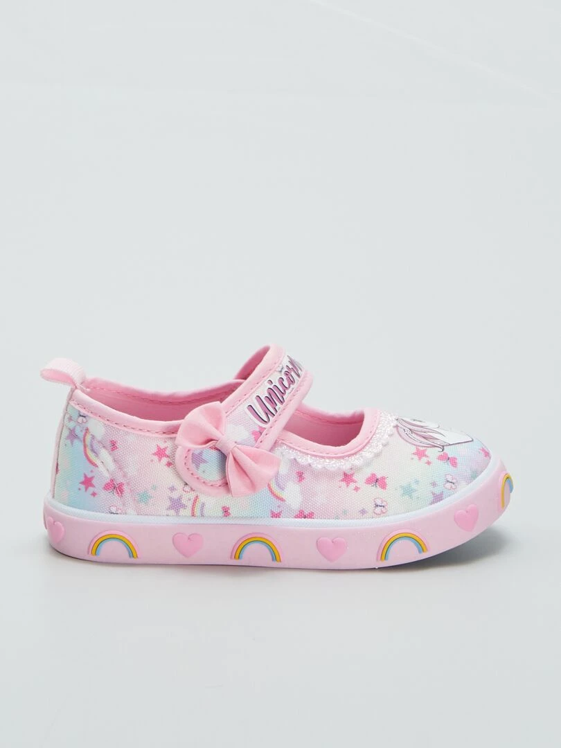 Ballerines baskets 'licorne' Rose