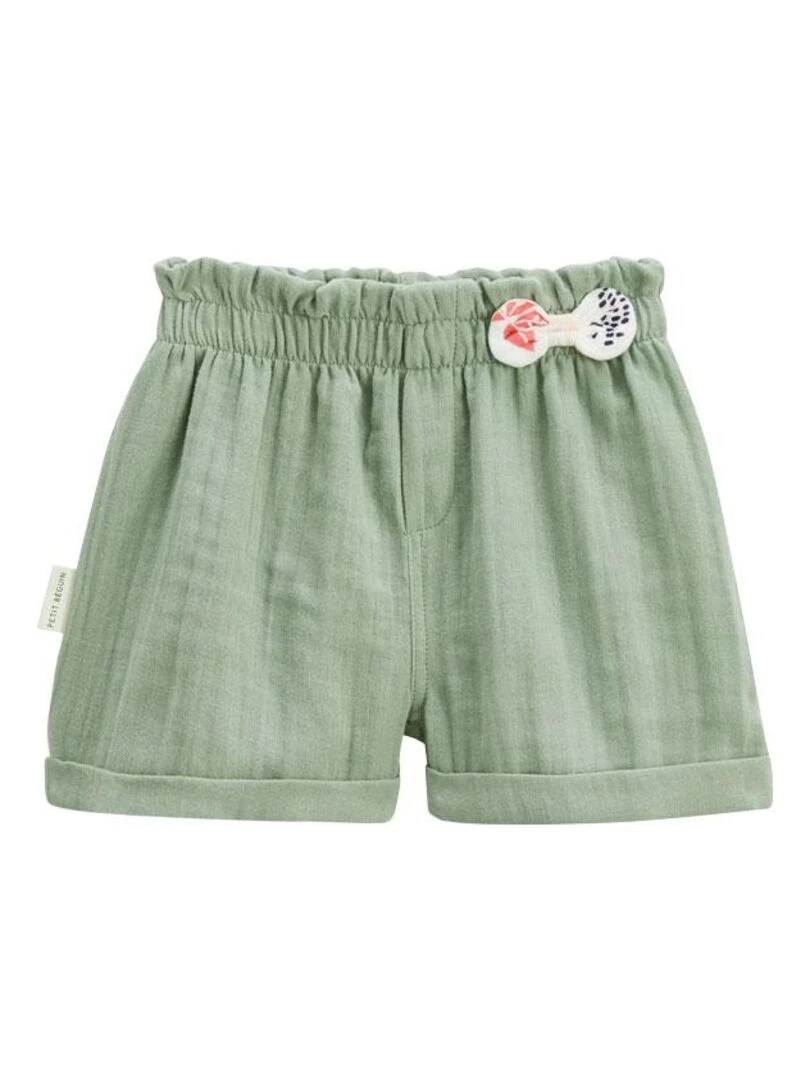 Short enfant en gaze de coton Calipso Kaki
