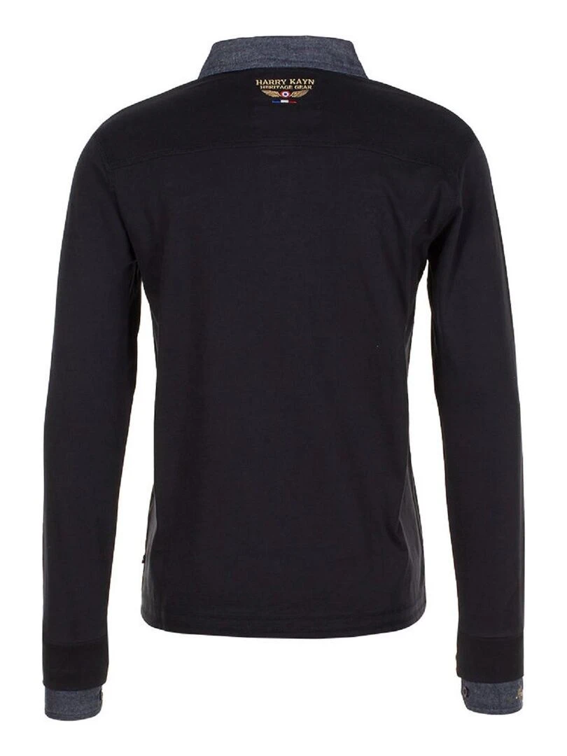 Polo manches longues homme CAZBA HARRY KAYN Noir Noir