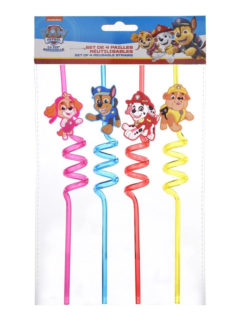 La Pat Patrouille Set de 4 Pailles N/A