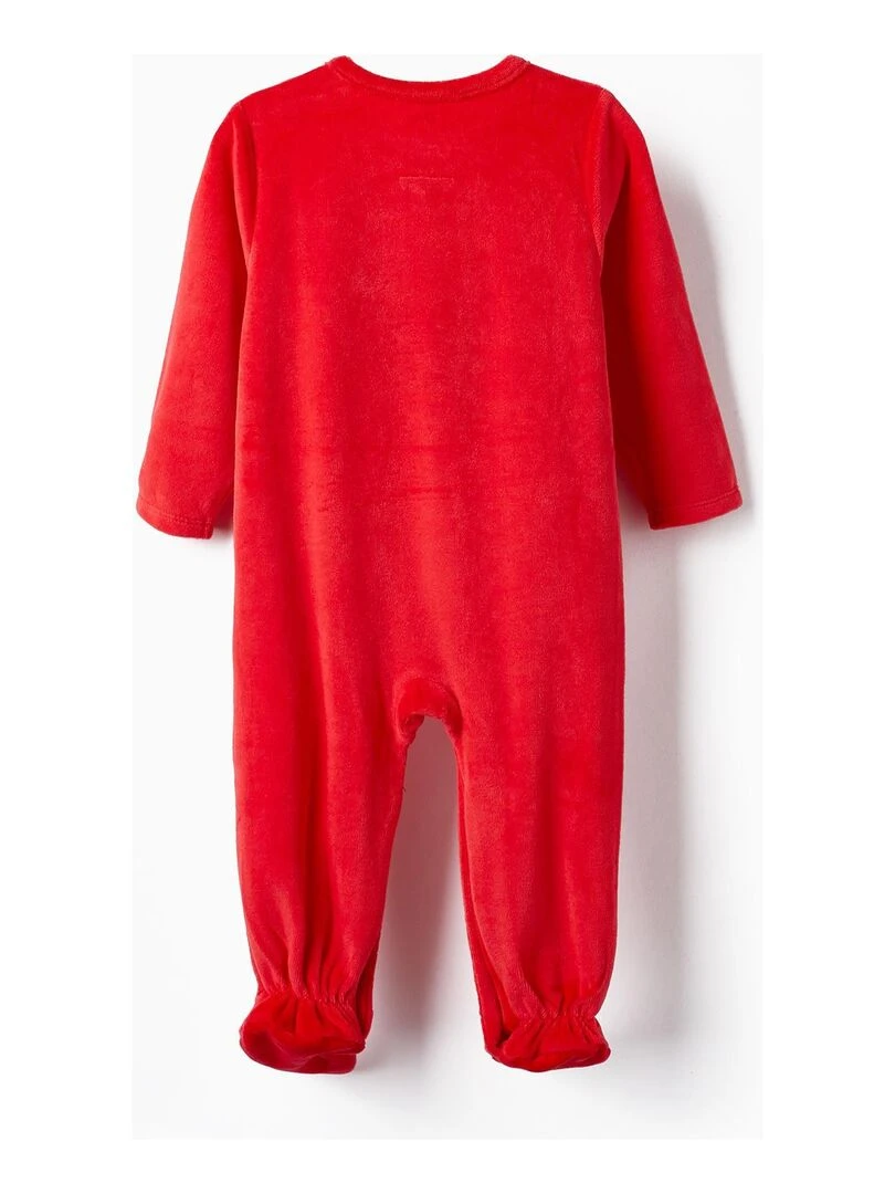 Grenouillère en velours avec oreilles pour bébé garçon 'Mickey' MICKEY Rouge