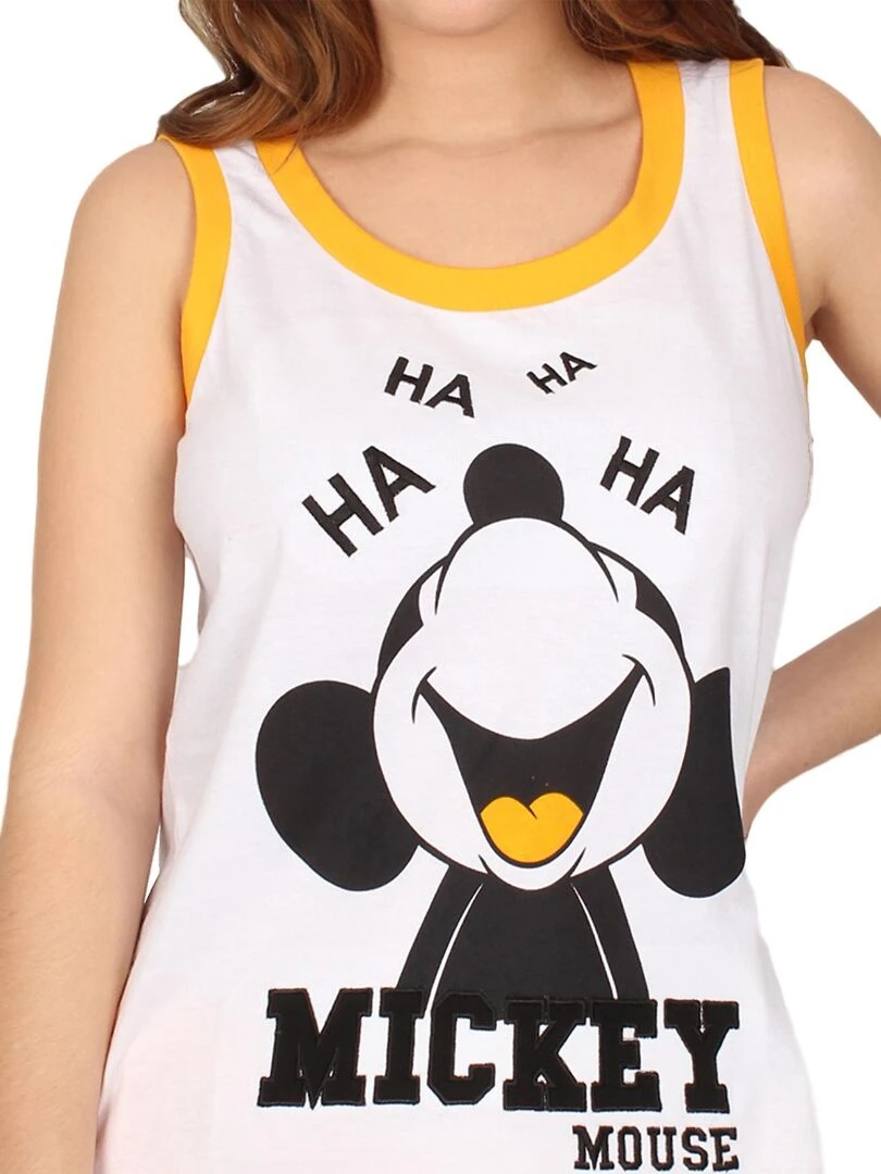 Pyjama débardeur short Mickey Eyes Disney blanc   Blanc