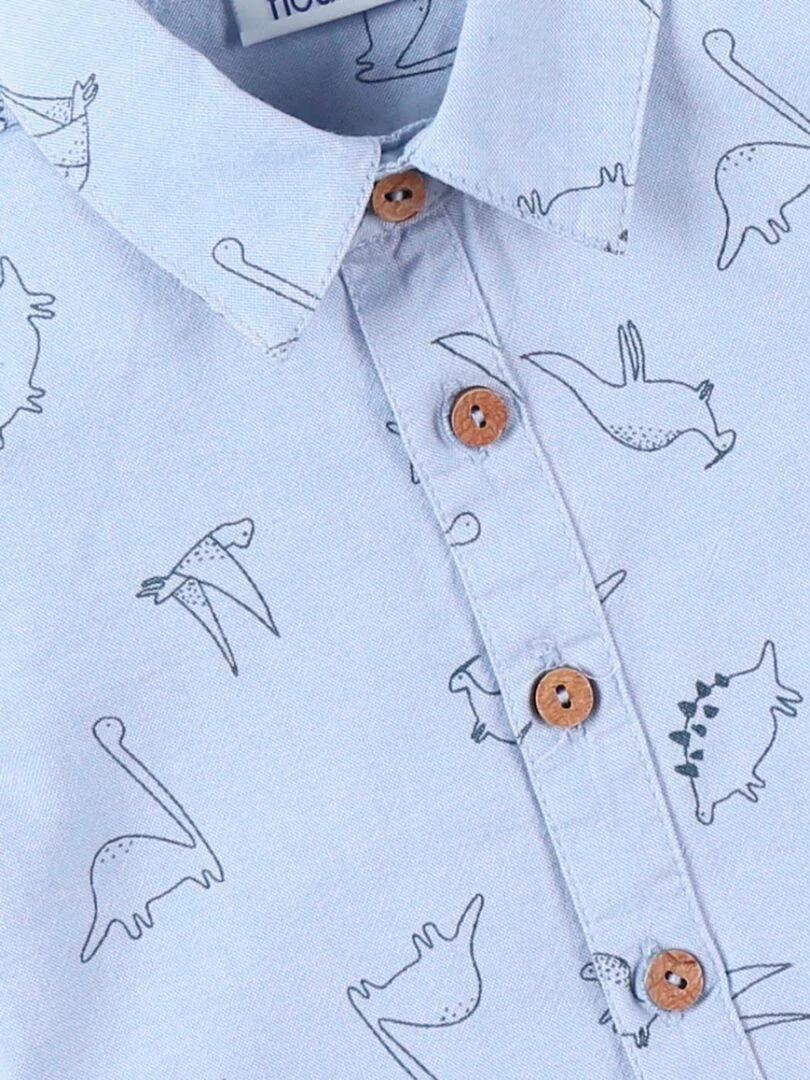 Chemise chambray dinos à manches courtes    Noukie's   Bleu