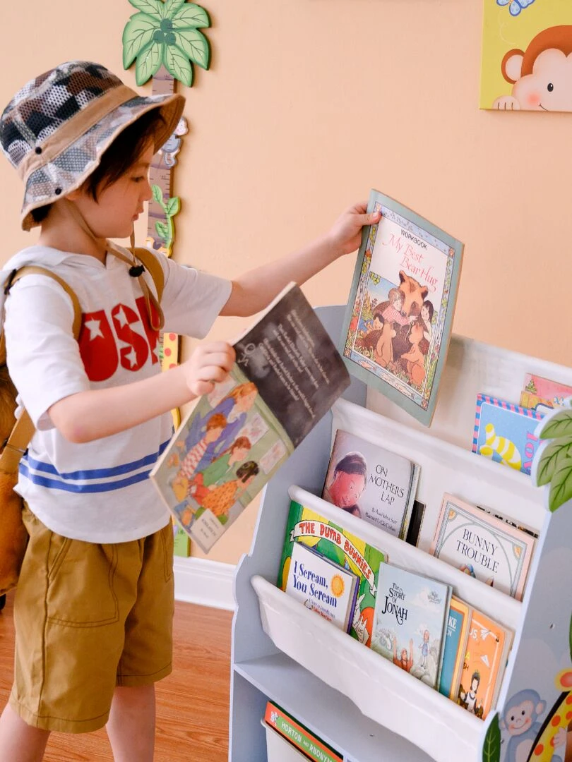 Etagère de rangement enfant garçon en bois Sunny Safari bleu Fantasy Fields TD 13410SS Bleu
