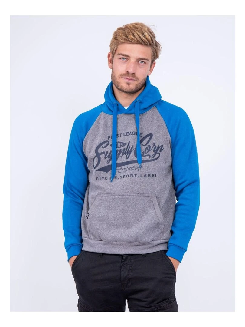 Sweat capuche WANDERLUST Bleu roi