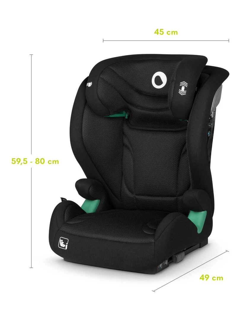 Siège auto bébé évolutif LIONELO Igo i Size   ISOFIX   Noir   Noir
