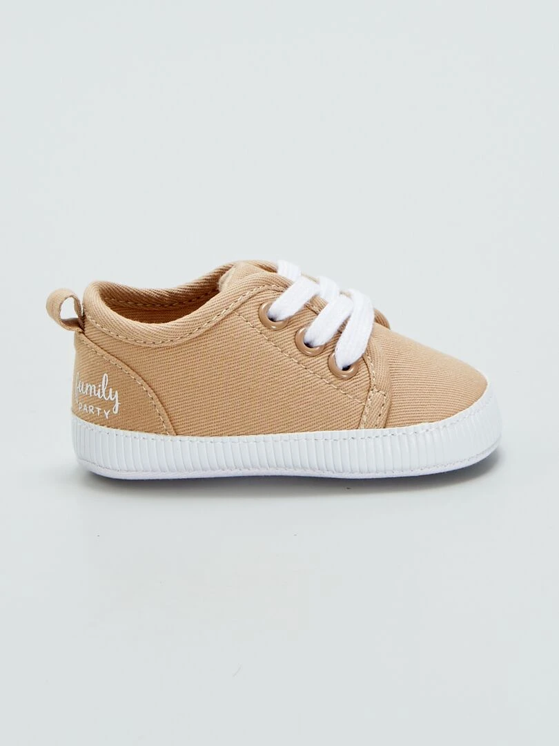 Baskets basses en coton Beige