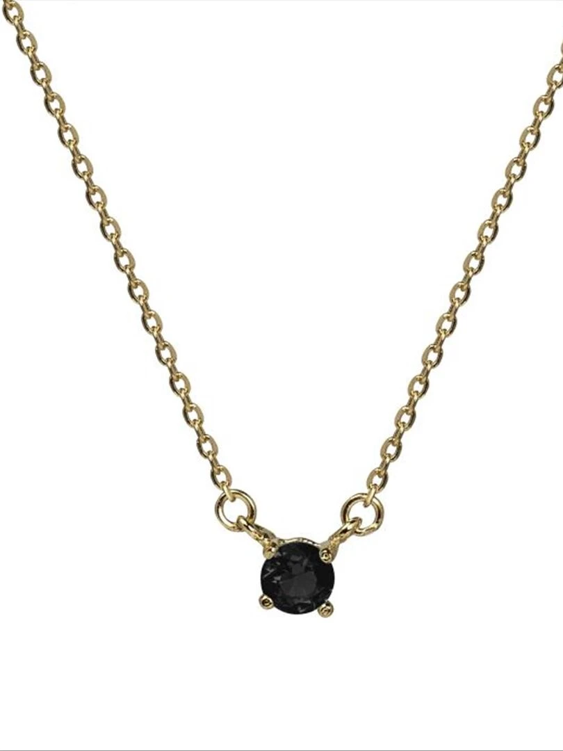 Collier otieno en argent 925 et zircons d'onyx finition plaqué or 18K Noir