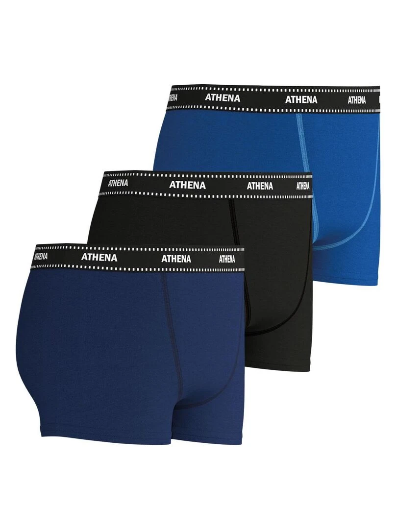 Lot de 3 boxers garçon My Petit Prix Bleu Noir