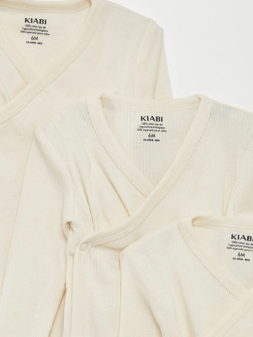 Lot de 3 bodies côtelés   Beige