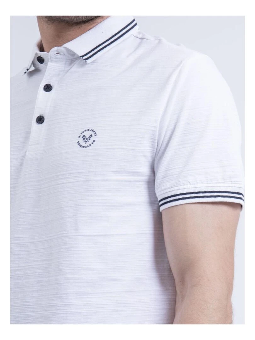 Polo manches courtes pur coton PILIAS   Blanc