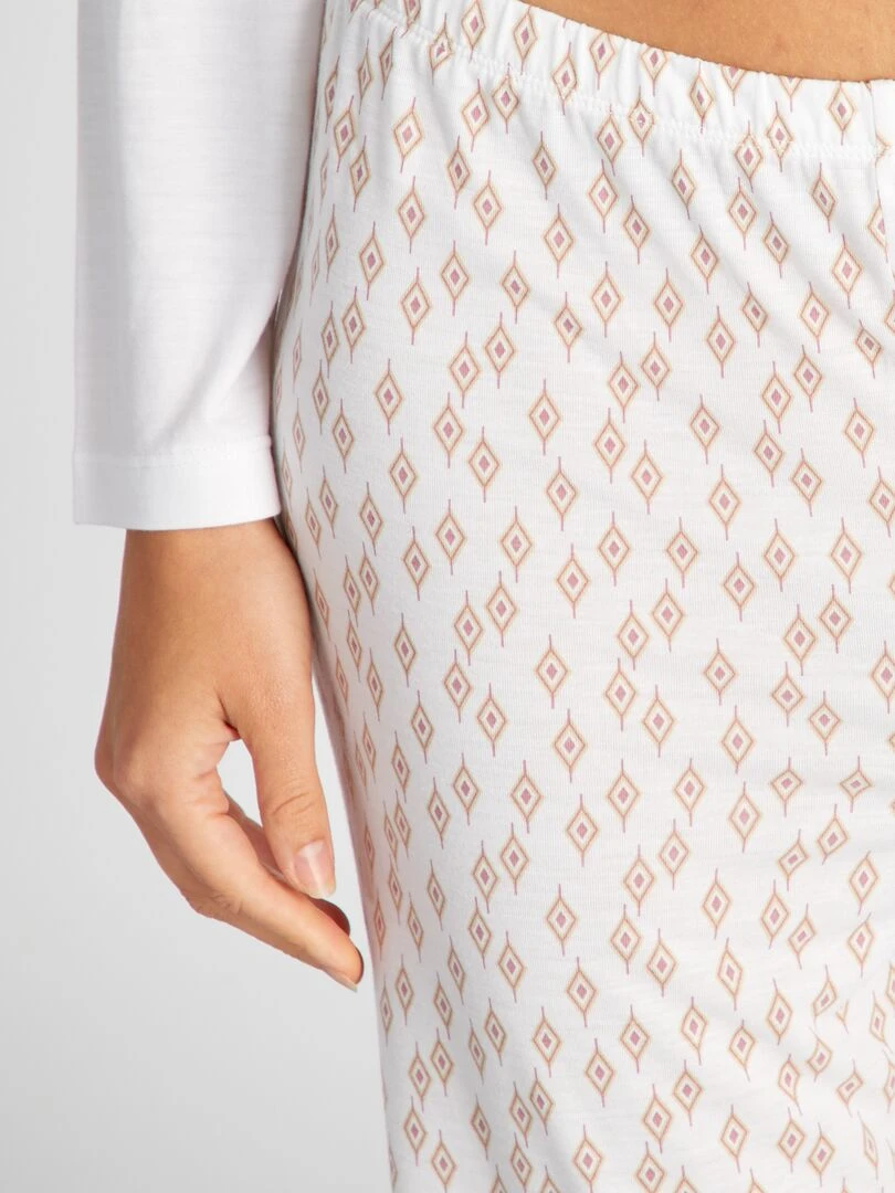 Ensemble pyjama t shirt + pantalon   2 pièces   Beige