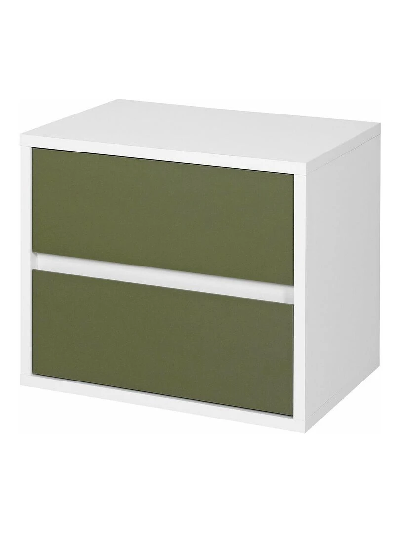Chevet 2 tiroirs Kira AKITEN RETAIL Blanc Vert