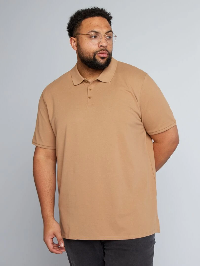 Polo en maille piqué   Beige
