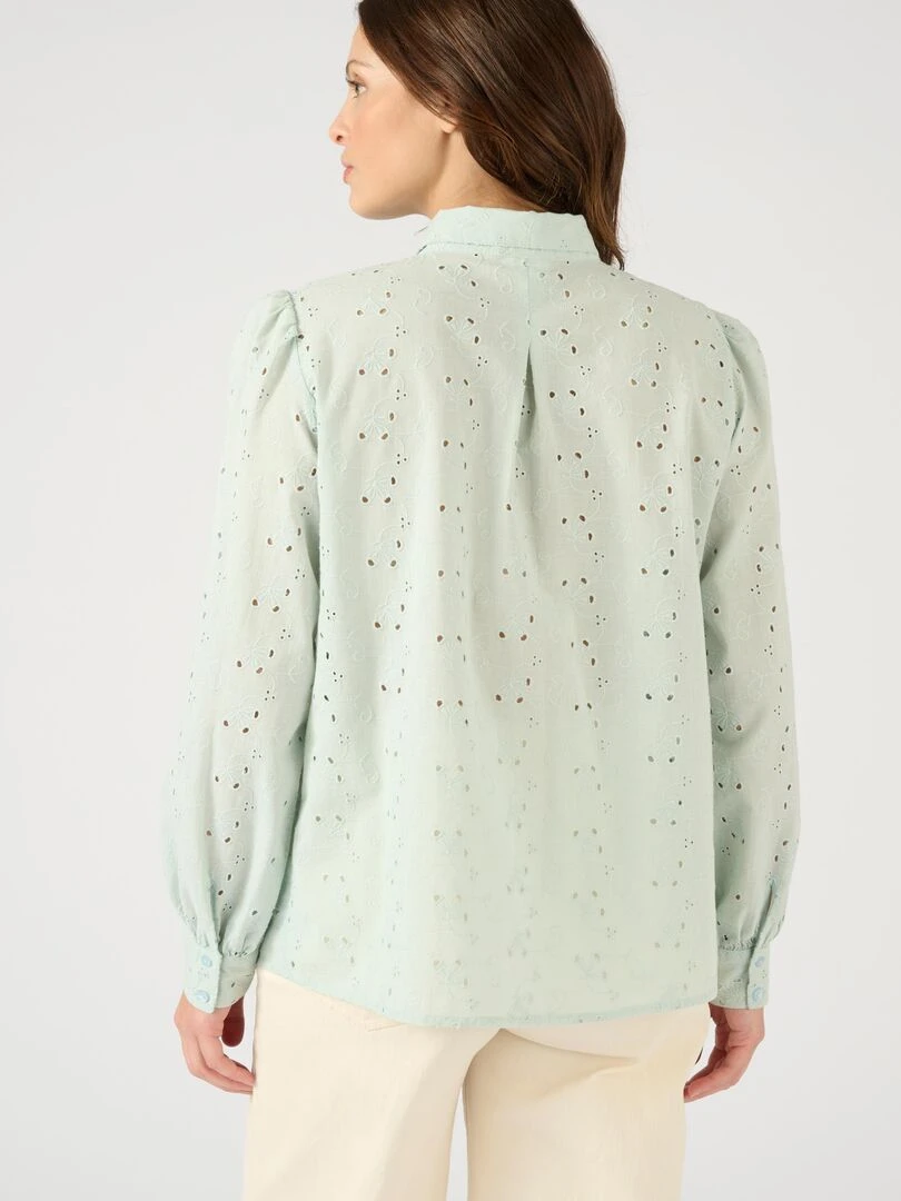 Chemisier broderie anglaise   Damart   Vert d'eau