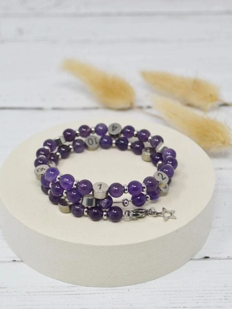 Bracelet d'allaitement   Améthyste Violette   Violet