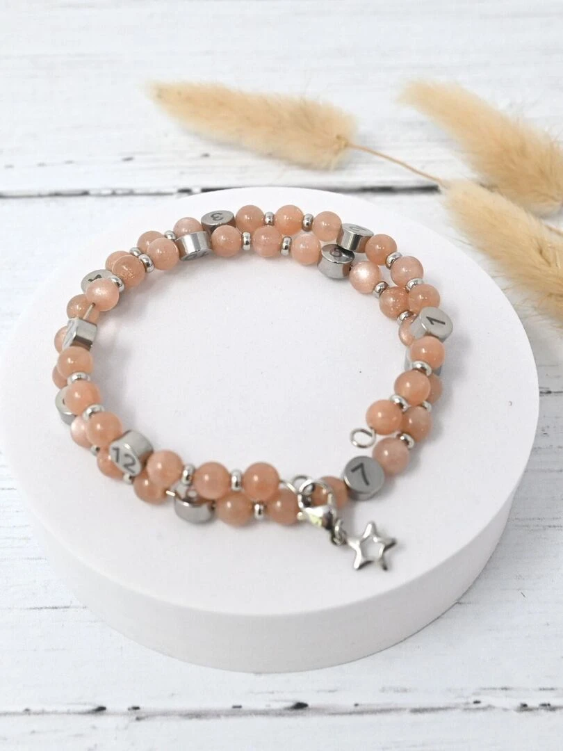 Bracelet d'allaitement   Pierre du soleil   Beige