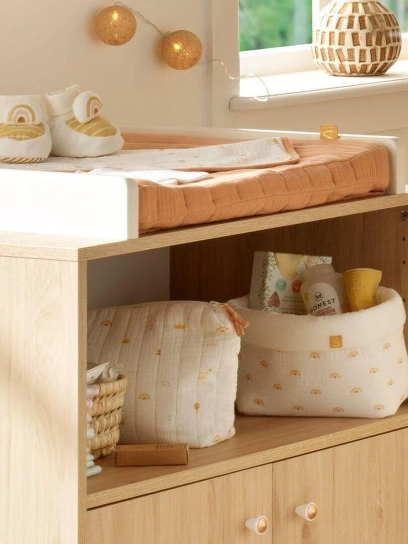 Trousse de toilette et carré éponge en coton   SAUTHON   Blanc