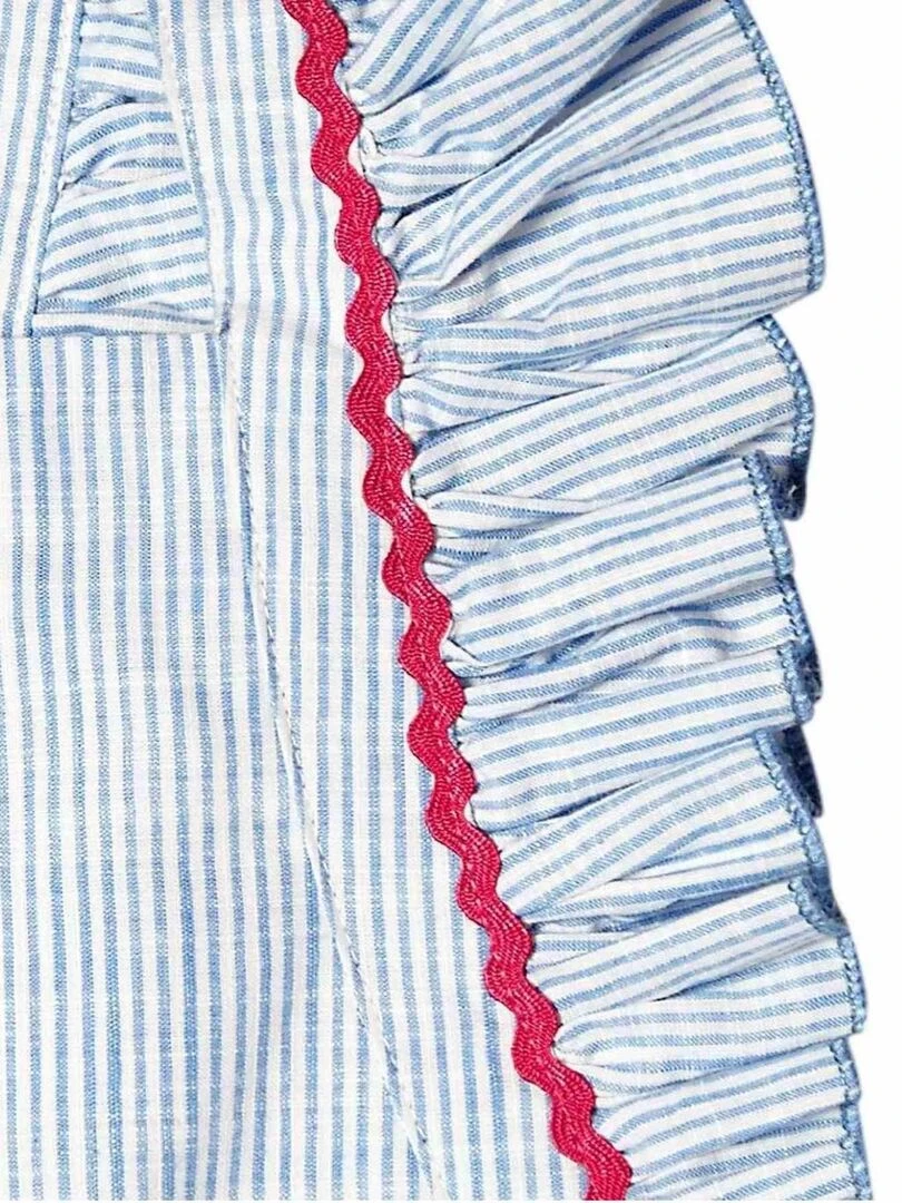 Robe Cérémonie e Fille  Fines Rayures  LILI   La Faute à Voltaire   Bleu Bleu ciel Blanc