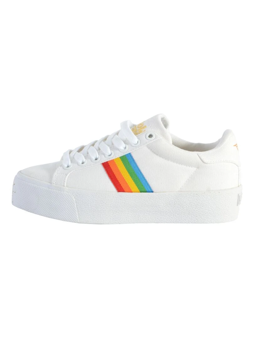 Basket Gola Orchid Platform Rainbow Blanc