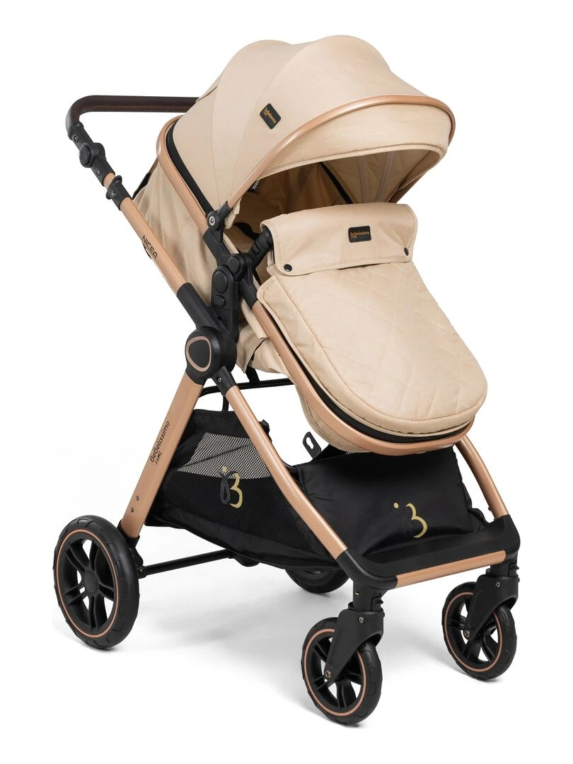Bebelissimo   Poussette transformable   combinée   convertible  2 en 1   0 22kg    Nicea   beige   Beige