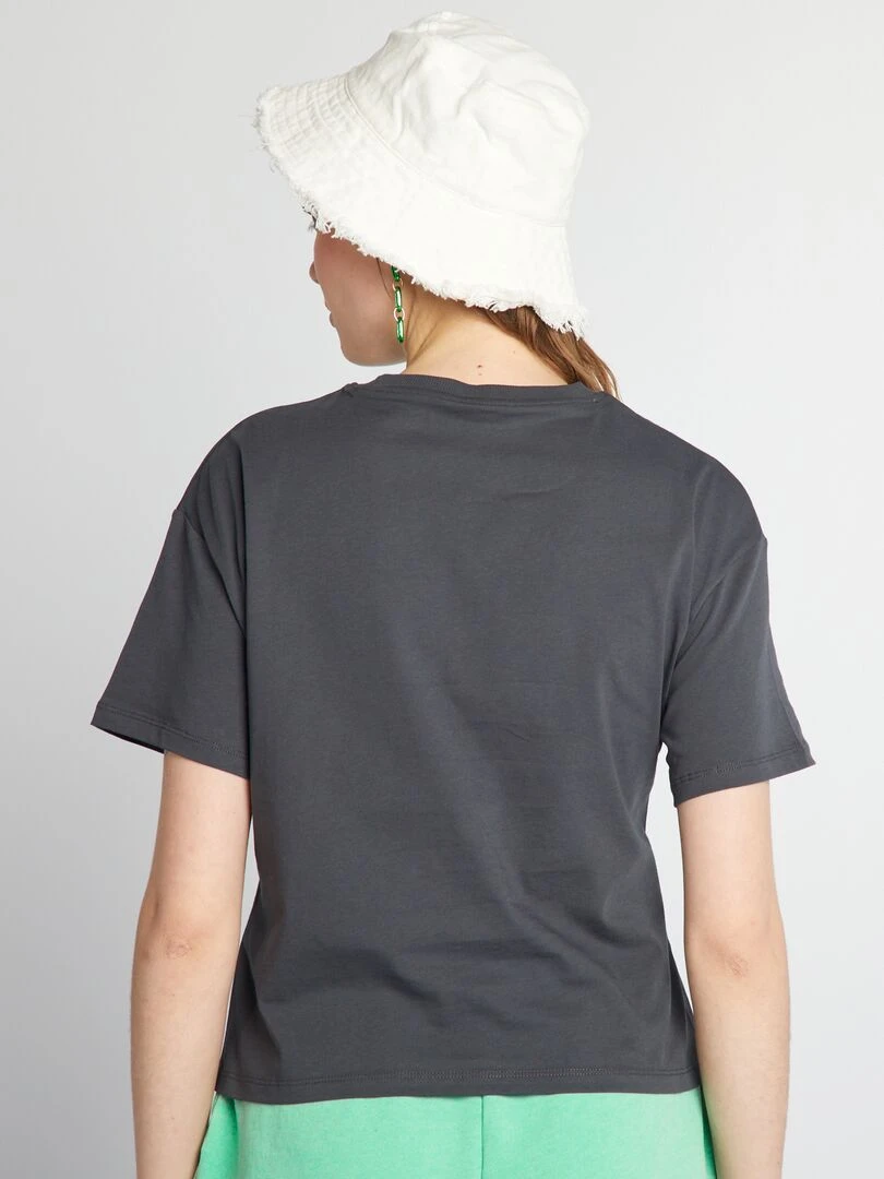 Tee shirt oversize imprimé   Noir