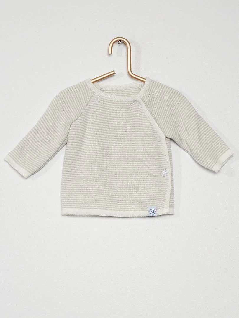 Brassière 'La Manufacture de Layette' Made in France écru/gris