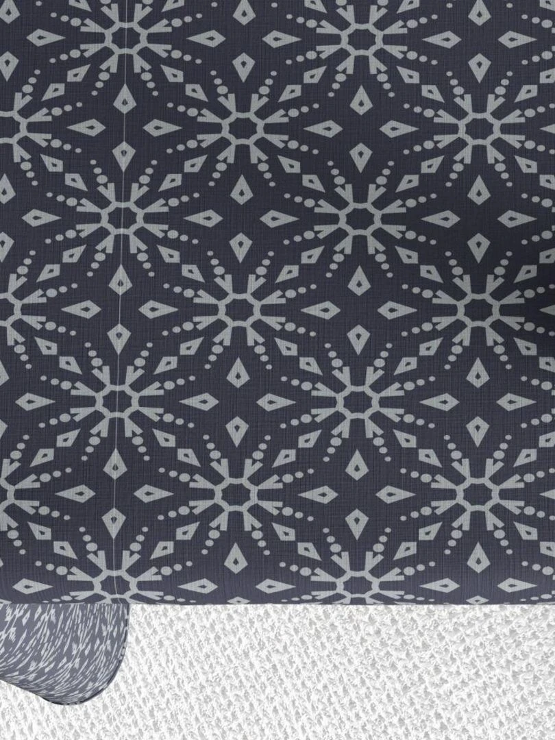 Nappe Polyester à motifs Flocon   Gris