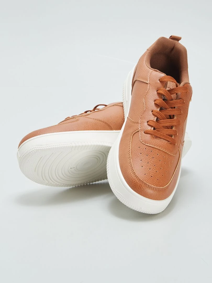 Baskets de ville basses en simili   Camel