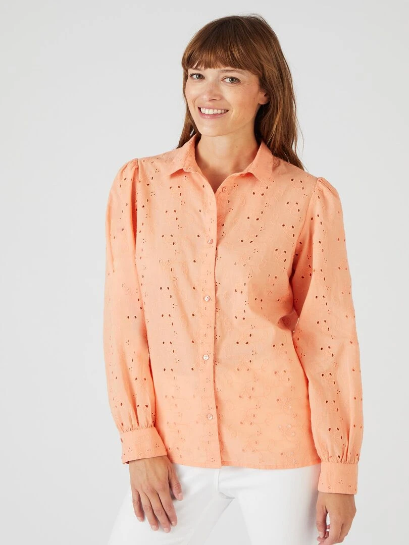 Chemisier broderie anglaise   Damart   Orange