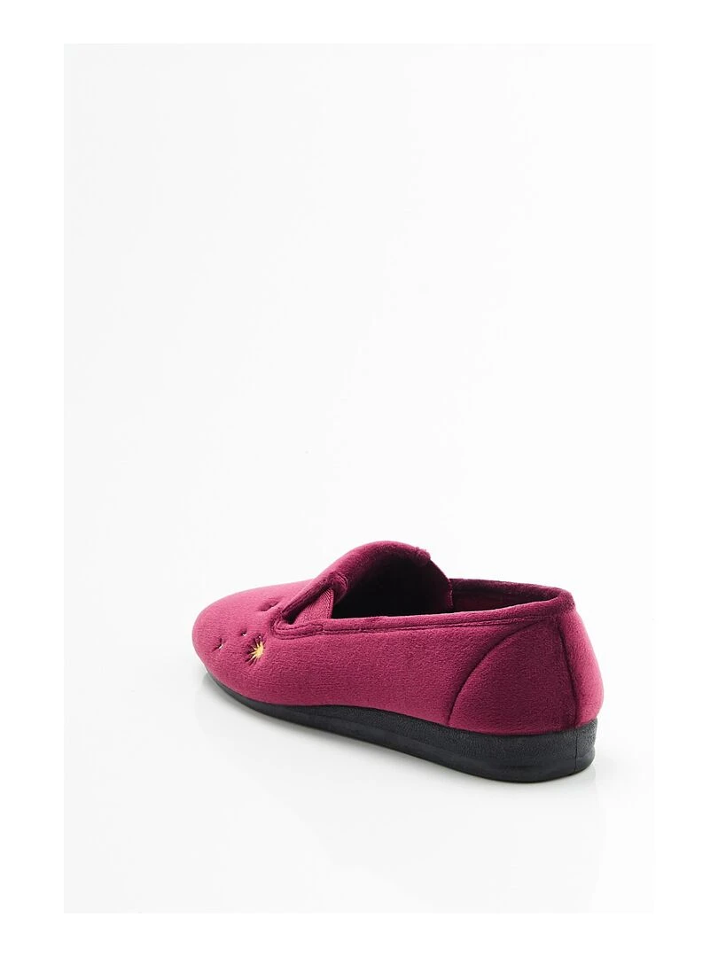 Ballerines brodées aspect velours   Damart   Rouge